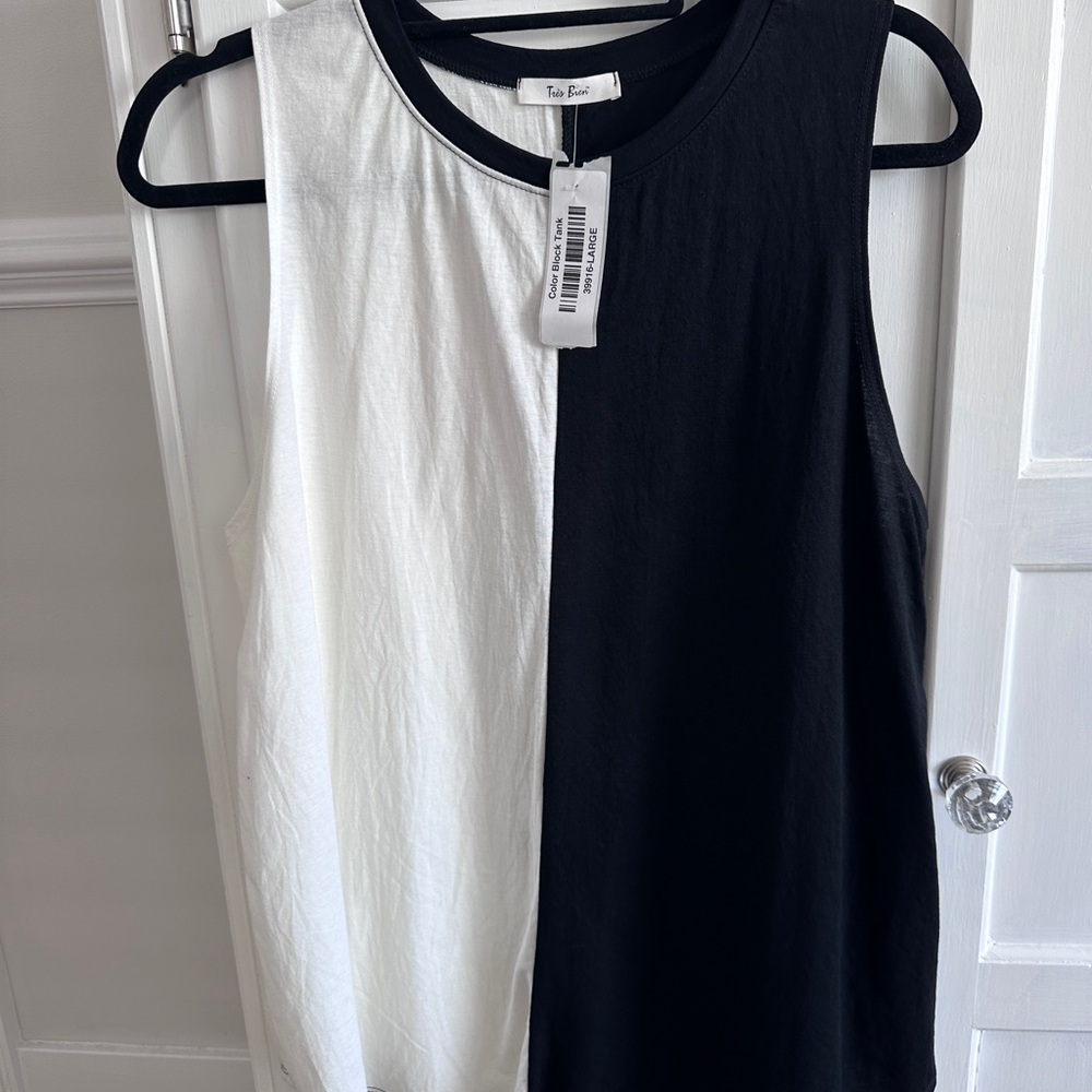 Two-Tone Black and White Sleeveless Tank